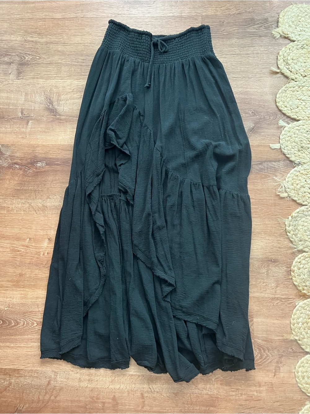 Free People Island Girl Maxi Skirt Size Medium RT $98 Black